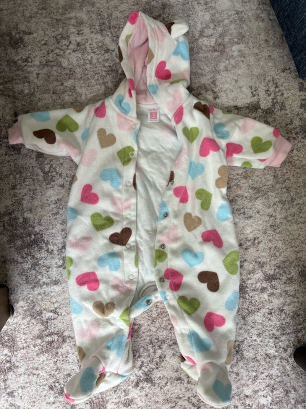 Carters Fleece Jacket Onesie Size 3 months
